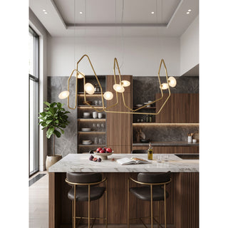 Contour Brass Linear Chandelier – detail 12