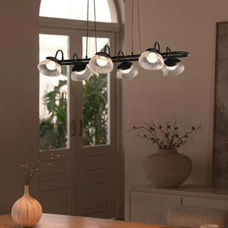 Coronis Linear Fluted Glass LED Chandelier