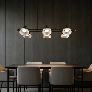 Coronis Linear Fluted Glass LED Chandelier