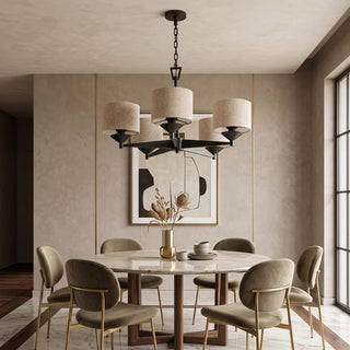 Daelen Linen Drum Chandelier