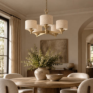 Daelen Linen Drum Chandelier