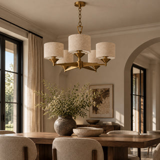Daelen Linen Drum Chandelier