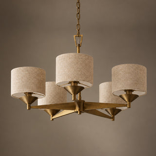 Daelen Linen Drum Chandelier