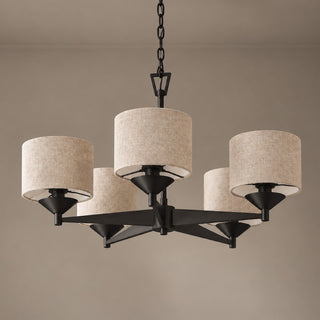 Daelen Linen Drum Chandelier