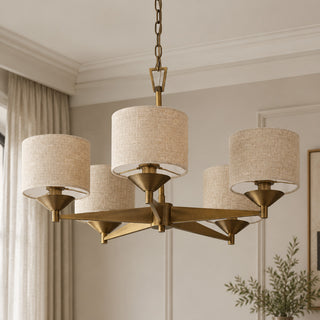 Daelen Linen Drum Chandelier