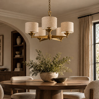 Daelen Linen Drum Chandelier