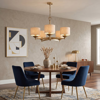 Daelen Linen Drum Chandelier