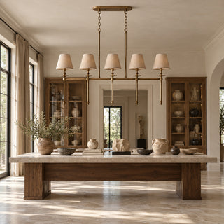Elora Bobeche Linen Chandelier