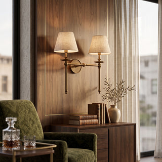 Elora Bobeche Linen Sconce