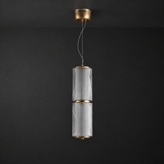 Cuivre antique et verre transparent
