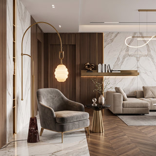 Kalyra Arched Marble Floor Lamp