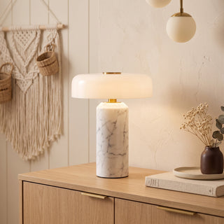 Lunara Marble Table Lamp (Built-in Battery)