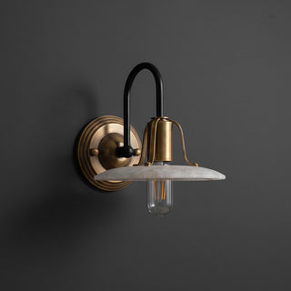 Lyren Gooseneck Alabaster Sconce