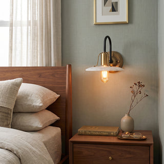 Lyren Gooseneck Alabaster Sconce