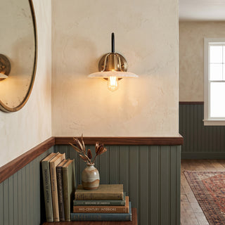 Lyren Gooseneck Alabaster Sconce