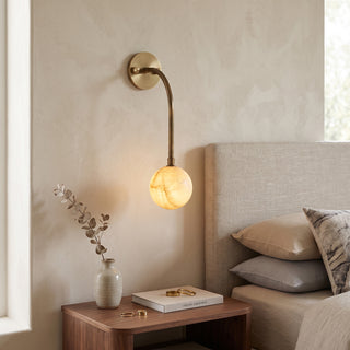 Olyris Gooseneck Alabaster Sconce
