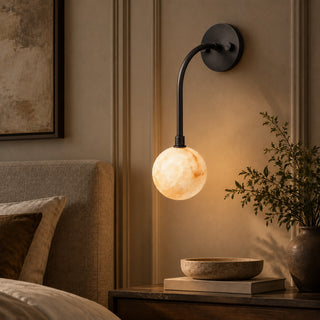 Olyris Gooseneck Alabaster Sconce