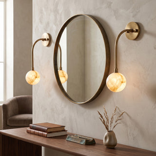 Olyris Gooseneck Alabaster Sconce
