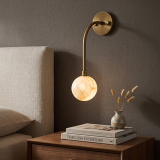 Olyris Gooseneck Alabaster Sconce