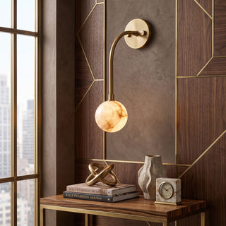Olyris Gooseneck Alabaster Sconce