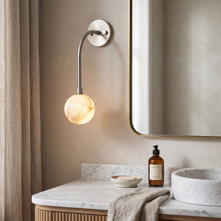 Olyris Gooseneck Alabaster Sconce