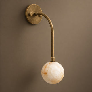 Olyris Gooseneck Alabaster Sconce