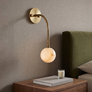 Olyris Gooseneck Alabaster Sconce
