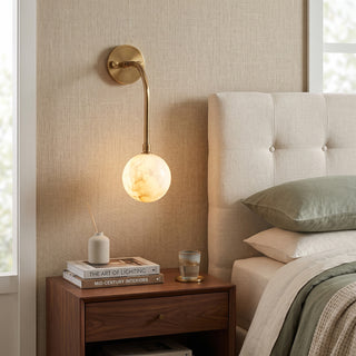 Olyris Gooseneck Alabaster Sconce