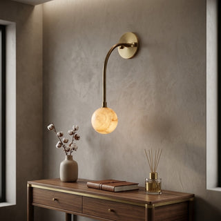 Olyris Gooseneck Alabaster Sconce