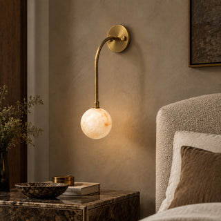Olyris Gooseneck Alabaster Sconce