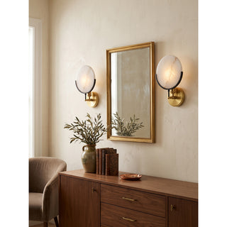 Onyris Crescent Alabaster Sconce
