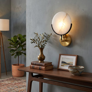 Onyris Crescent Alabaster Sconce