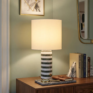 Rivelle Striped Marble Table Lamp