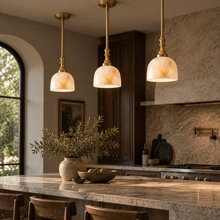 Solyra Alabaster Bell Pendant Lamp