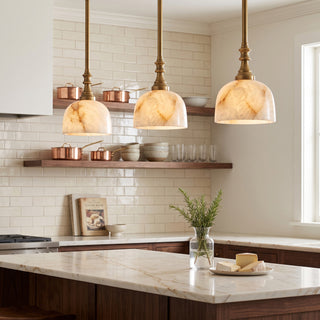 Solyra Alabaster Bell Pendant Lamp