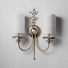 Satin Antique Brass & White