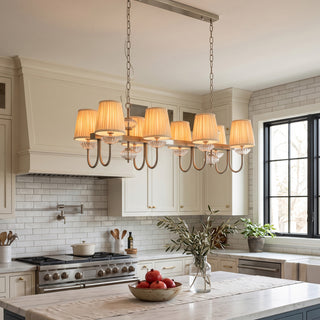 Valerine Pleated Scroll Linear Chandelier