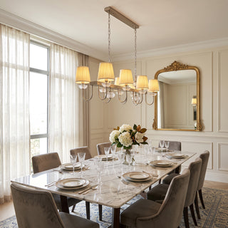 Valerine Pleated Scroll Linear Chandelier