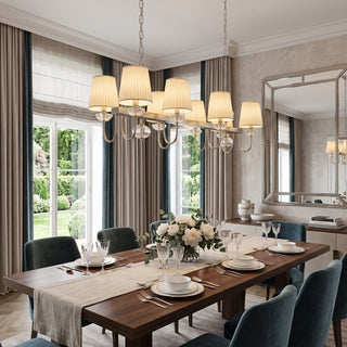 Valerine Pleated Scroll Linear Chandelier