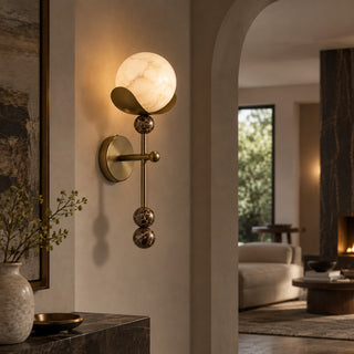 Varelian Orb Alabaster Wall Sconce