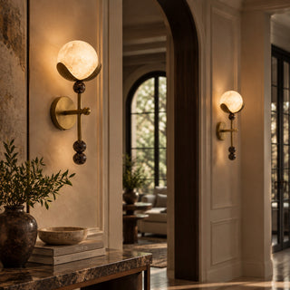 Varelian Orb Alabaster Wall Sconce