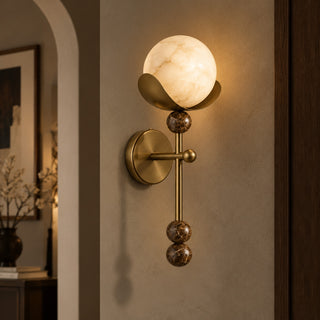 Varelian Orb Alabaster Wall Sconce