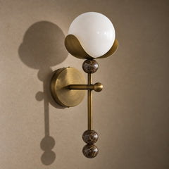 Antiqued Brass & Brown & White