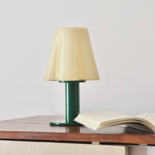Pippa Fluted Glass Table Lamp (Built-in Battery)