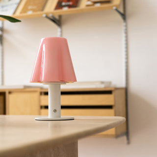 Pippa Fluted Glass Table Lamp (Built-in Battery)