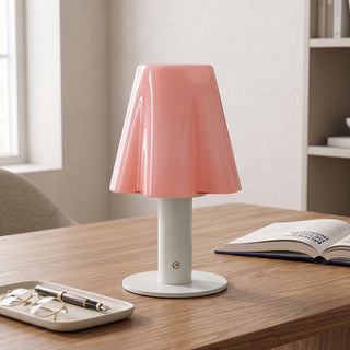 Pippa Fluted Glass Table Lamp (Built-in Battery)