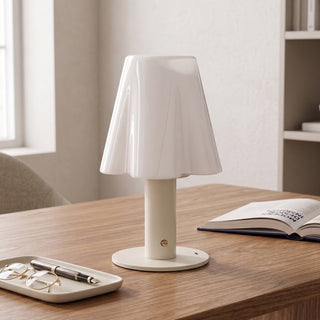 Pippa Fluted Glass Table Lamp (Built-in Battery)