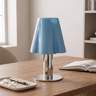 Pippa Fluted Glass Table Lamp (Built-in Battery)