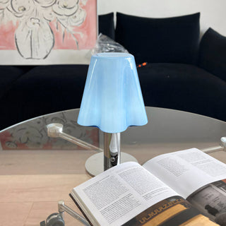Pippa Fluted Glass Table Lamp (Built-in Battery)