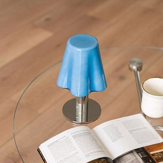 Pippa Fluted Glass Table Lamp (Built-in Battery)